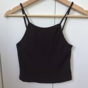 Burgundy Ribbed Tank Top